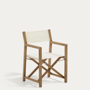 Silla plegable de exterior Vilara blanco de madera maciza de acacia FSC 100%