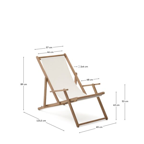 Hamaca plegable de exterior Vilara blanco de madera maciza de acacia FSC 100%