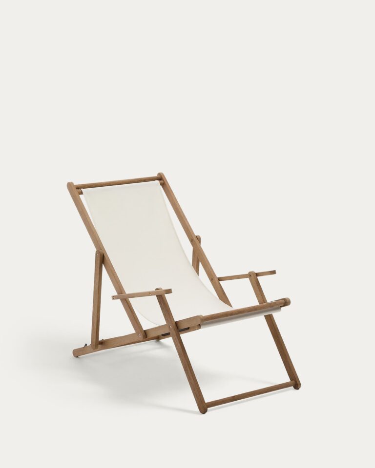 Hamaca plegable de exterior Vilara blanco de madera maciza de acacia FSC 100%