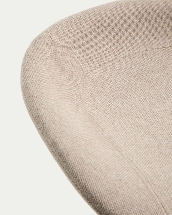 Taburete Danua de chenilla beige y acero blanco mate 68-89 cm FSC 100%