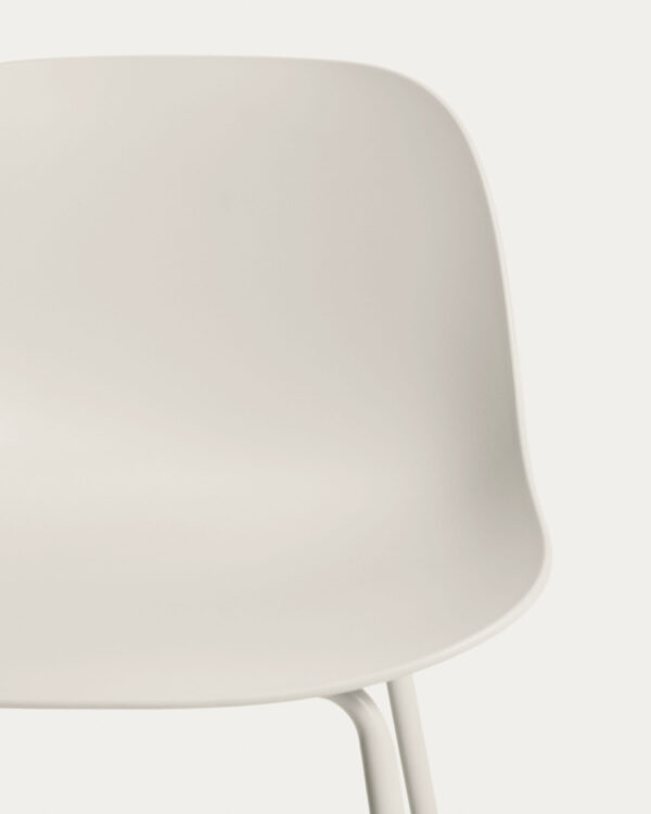 Taburete Altea beige y patas de acero con acabado beige 65 cm