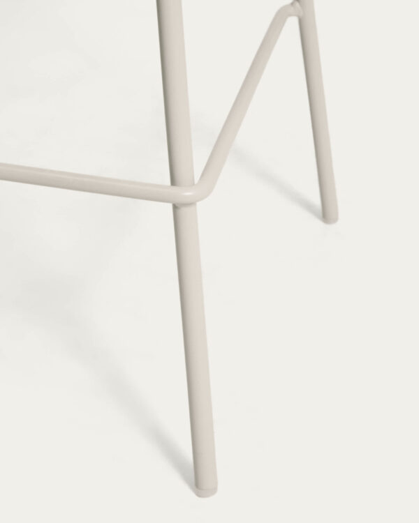 Taburete Altea beige y patas de acero con acabado beige 65 cm