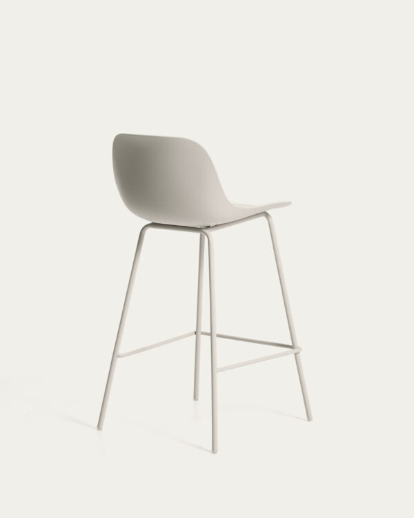 Taburete Altea beige y patas de acero con acabado beige 65 cm