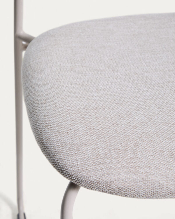 Taburete apilable Meli de chenilla beige y patas de metal beige FSC Mix Credit 65 cm