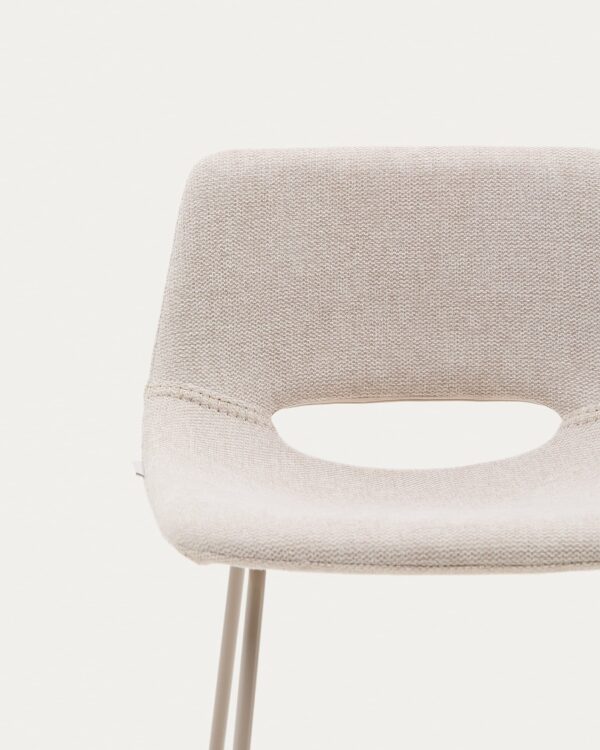 Taburete Zahara beige y acero con acabado beige altura 65 cm FSC 100%