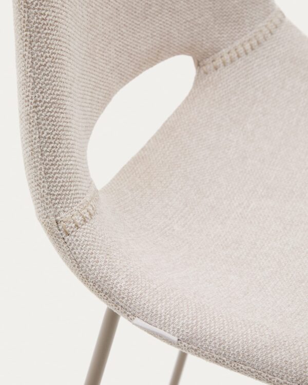 Taburete Zahara beige y acero con acabado beige altura 65 cm FSC 100%