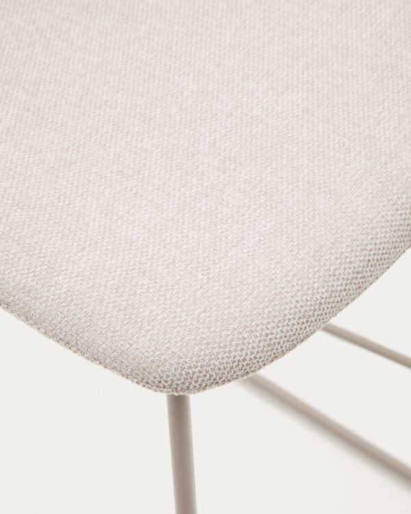 Taburete Zahara beige y acero con acabado beige altura 65 cm FSC 100%