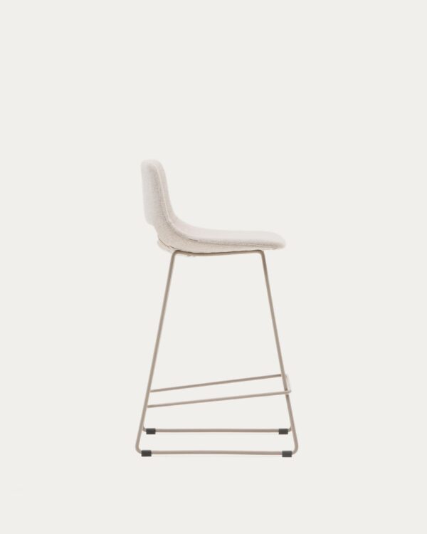 Taburete Zahara beige y acero con acabado beige altura 65 cm FSC 100%