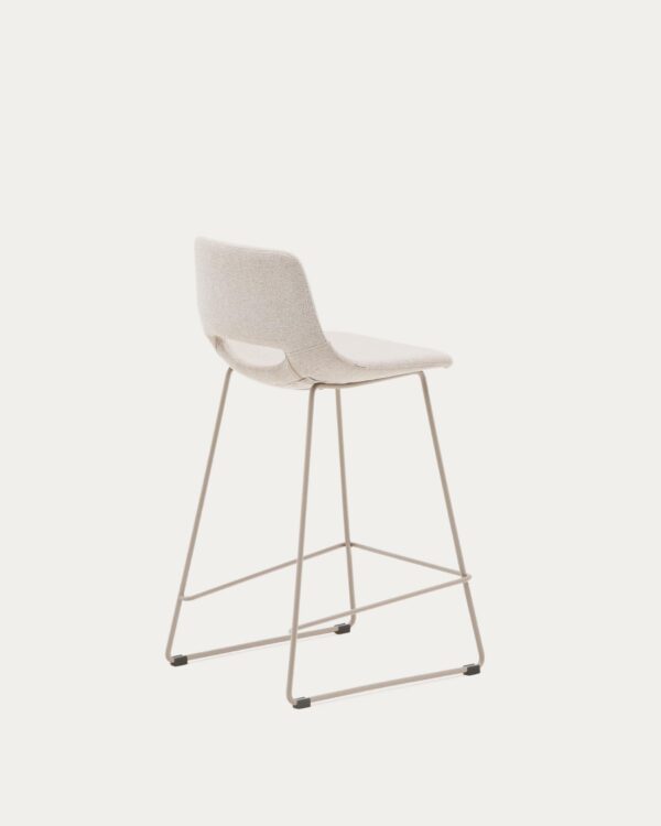 Taburete Zahara beige y acero con acabado beige altura 65 cm FSC 100%