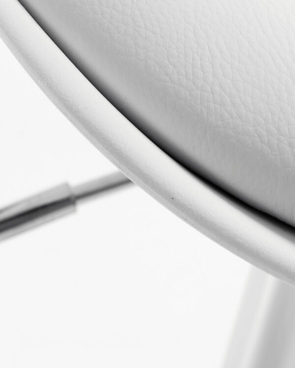 Taburete Orlando-T blanco de acero altura 60-82 cm