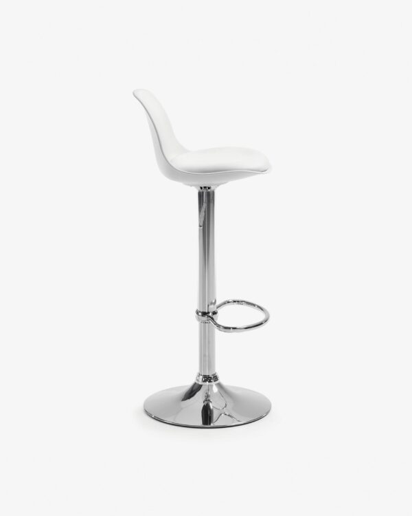 Taburete Orlando-T blanco de acero altura 60-82 cm