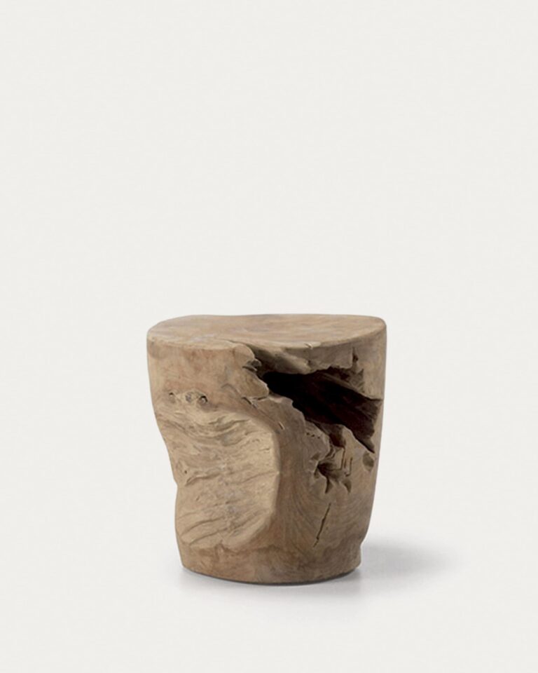 Mesa auxiliar Tropicana de madera maciza de teca Ø 35 cm