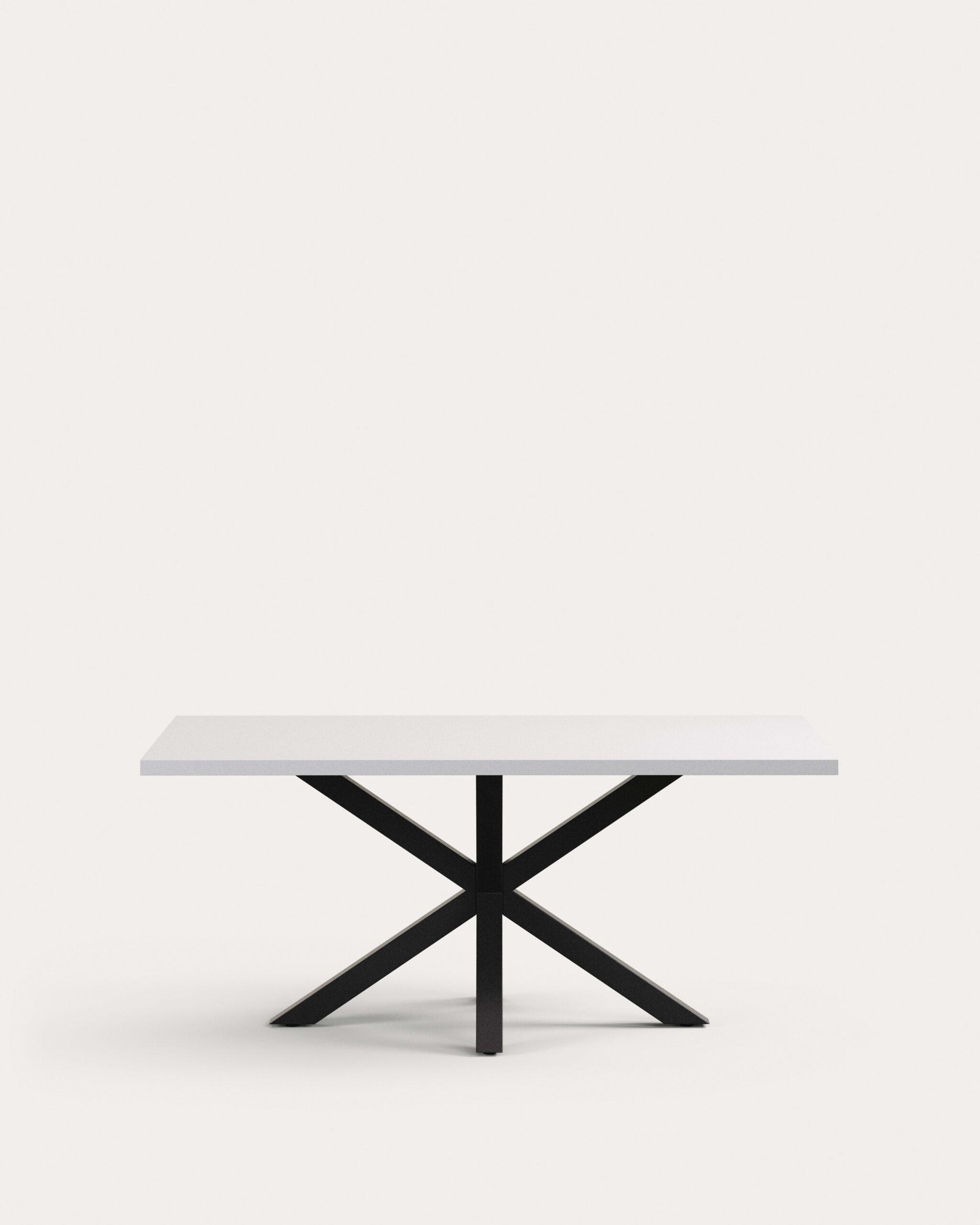 Mesa Argo de melamina con acabado blanco y patas de acero con acabado negro 180 x 100 cm