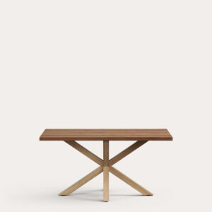 Mesa Argo de chapa de roble envejecido y patas de acero efecto madera 160 x 90 cm
