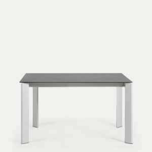 Mesa extensible Axis porcelánico acabado Vulcano Roca patas gris 140 (200) cm
