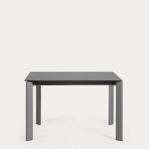 Mesa extensible Axis porcelánico acabado Vulcano Roca patas acero gris oscuro 120 (180) cm