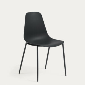 Silla Whatts con patas de acero con acabado negro