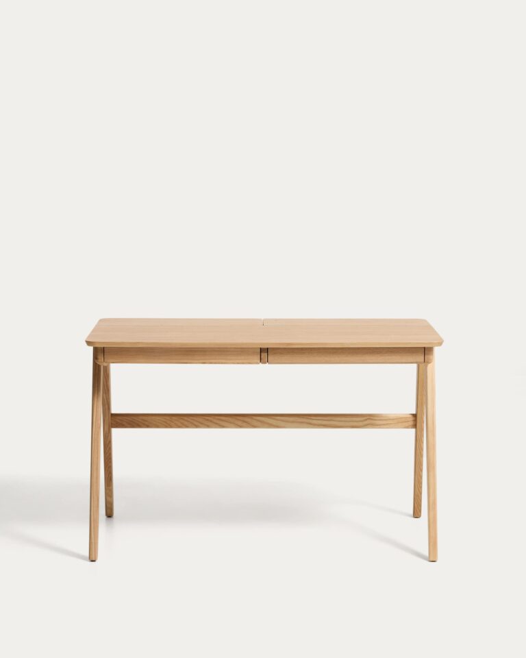 Mesa Julia de chapa y madera maciza de fresno 120 x 65 cm