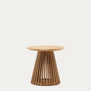 Mesa auxiliar Jeanette de madera maciza de teca Ø 50 cm
