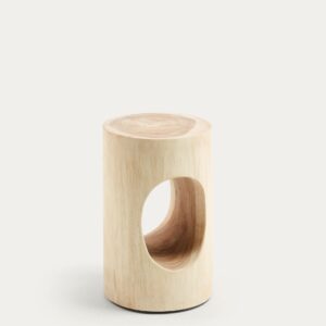 Mesa auxiliar Halker de madera maciza de mungur Ø 30 cm