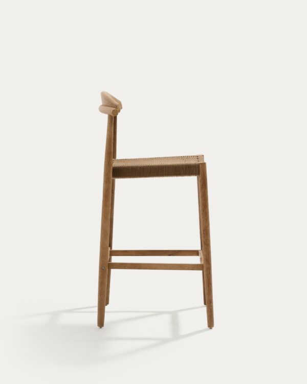 Taburete Nina de madera maciza de acacia y cuerda beige altura 76 cm FSC 100%