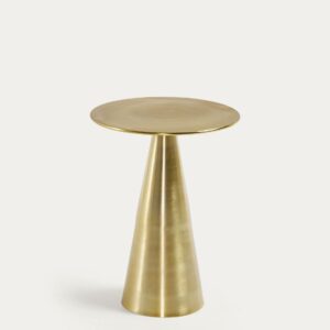 Mesa auxiliar Rhet de metal con acabado dorado Ø 39 cm