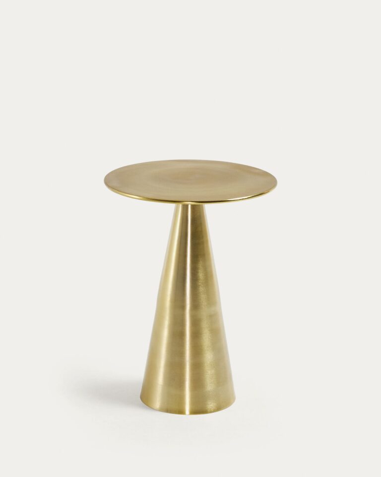 Mesa auxiliar Rhet de metal con acabado dorado Ø 39 cm