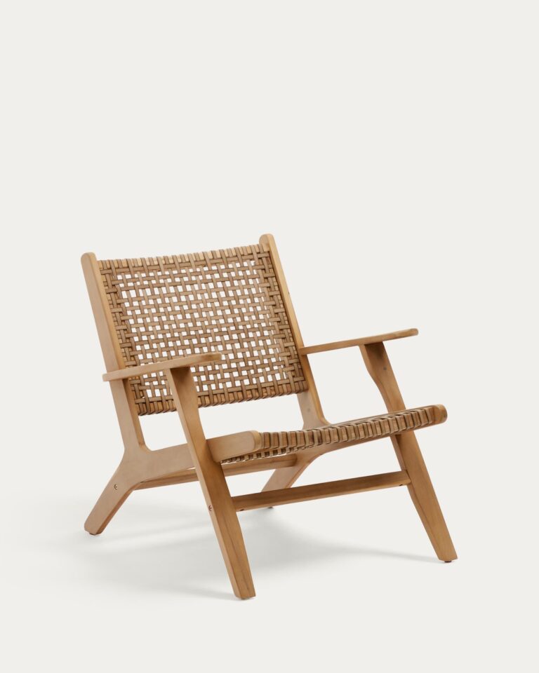 Sillón Grignoon de madera maciza de acacia y mimbre trenzado FSC 100%