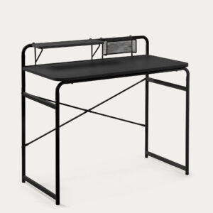Mesa Foreman melamina acabado negro patas de acero acabado negro 98 x 46 cm
