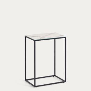 Mesa auxiliar Rewena sobre porcelánico acabado Kalos Blanco 45 x 30 cm