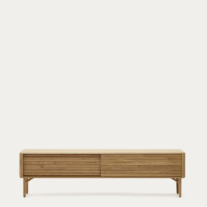 Mueble TV Lenon 2 puertas de madera maciza y chapa de roble 200 x 57 cm FSC MIX Credit