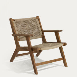 Sillón Geralda madera maciza acacia con acabado oscuro FSC 100%