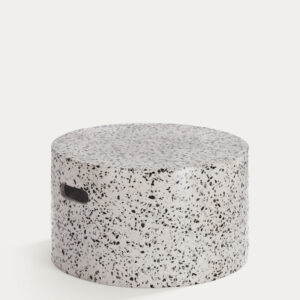 Mesa de centro redonda exterior Jenell terrazo blanco Ø 52 cm