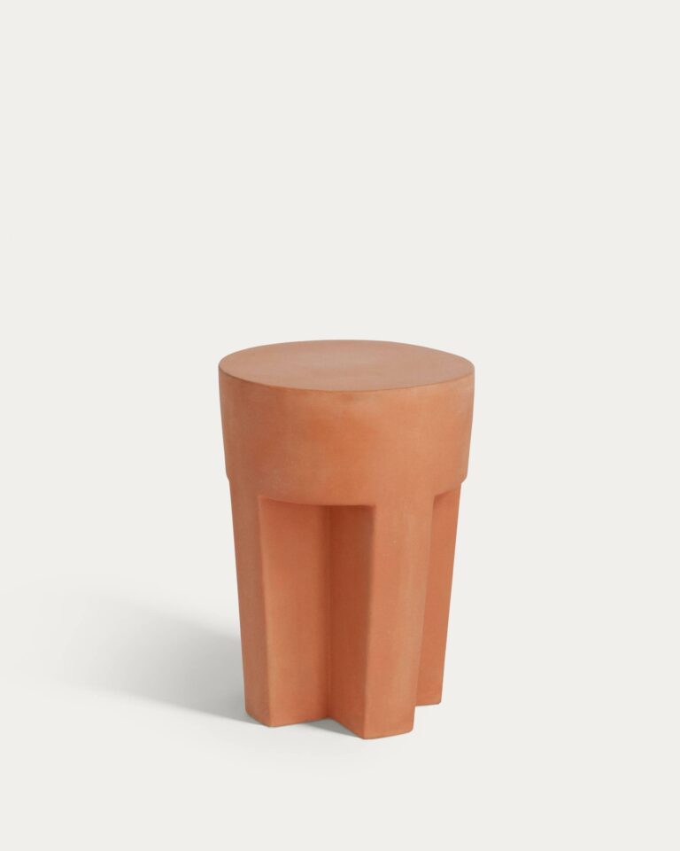 Mesa auxiliar redonda exterior Vilena de terracota Ø 33 cm