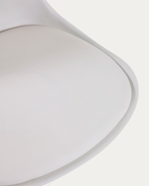 Taburete Orlando - T de poliuretano blanco y acero blanco mate 60-82 cm