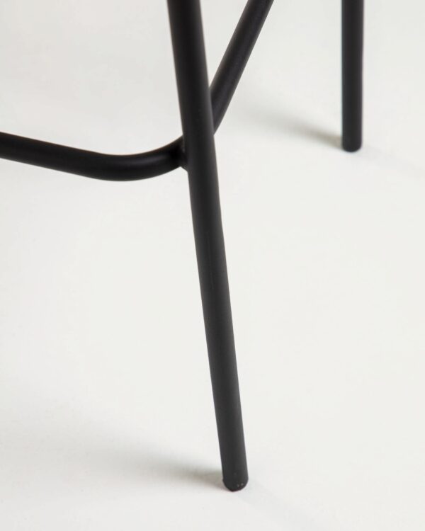 Taburete apilable Lambton de cuerda negro y acero con acabado negro altura 74 cm