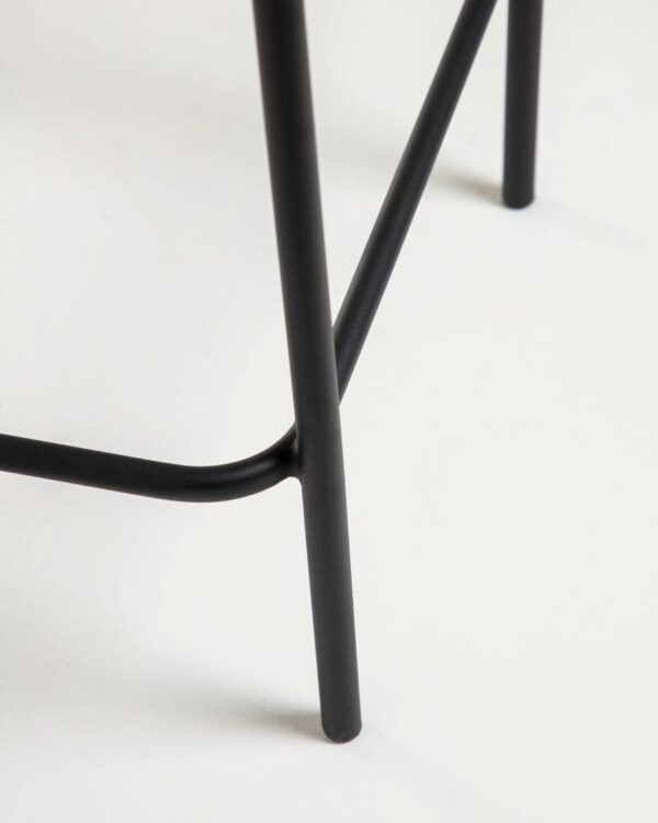 Taburete apilable Lambton de cuerda negro y acero con acabado negro altura 62 cm