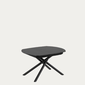 Mesa extensible Yodalia vidrio templado y patas de acero acabado negro 130(190)x100 cm