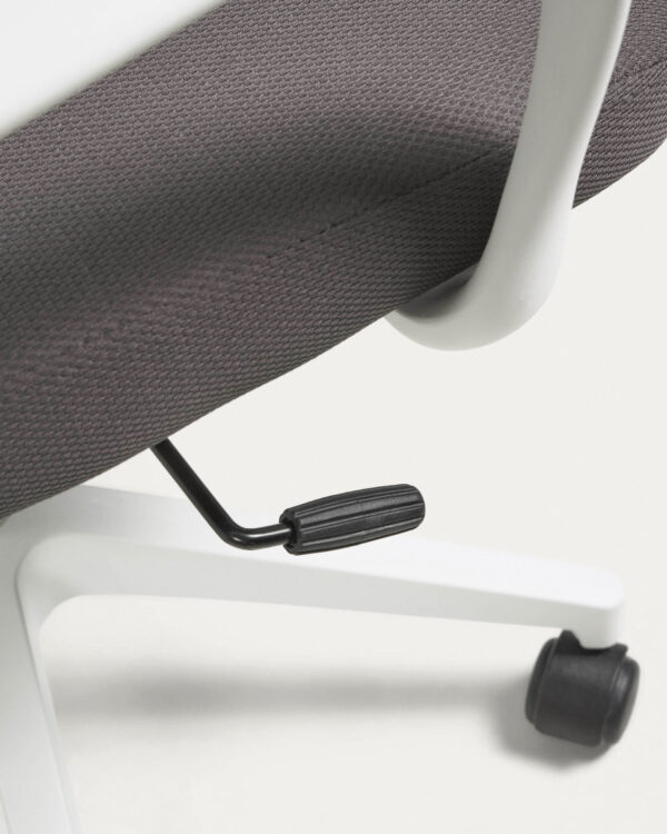 Silla de escritorio Melva gris y patas de acero blanco