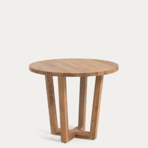 Mesa redonda Nahla de madera maciza de acacia con acabado natural Ø 90 cm
