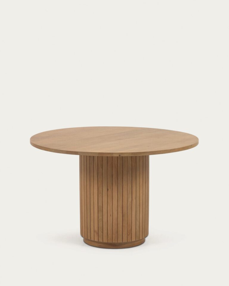 Mesa redonda Licia de madera maciza de mango con acabado natural Ø 120 cm