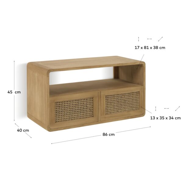Mueble de baño Sabiela de madera maciza de teca 86 x 45 cm