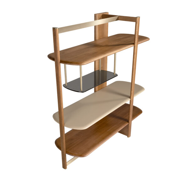 Estantería rectangular derecha nogal claro y madera color Greige