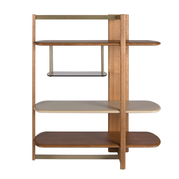 Estantería rectangular derecha nogal claro y madera color Greige