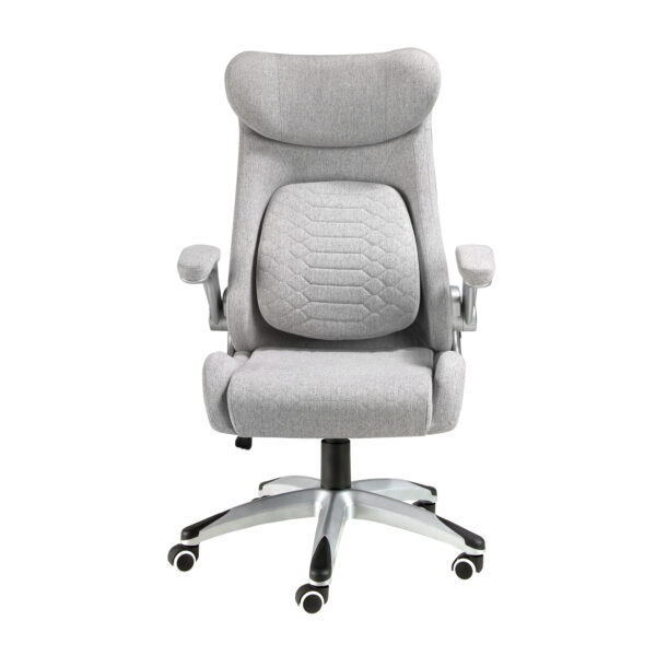 Silla oficina giratoria tela gris