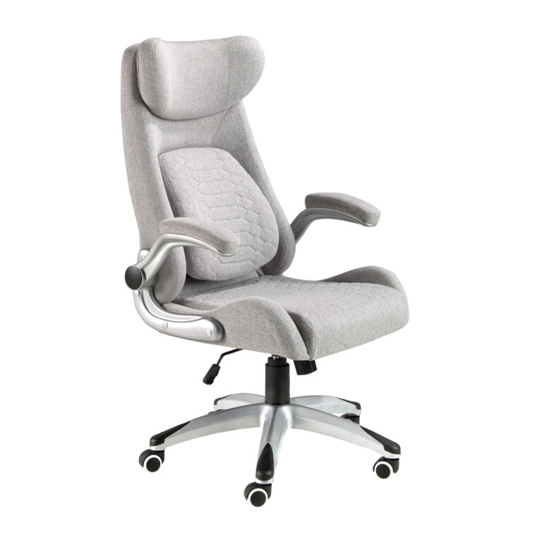 Silla oficina giratoria tela gris