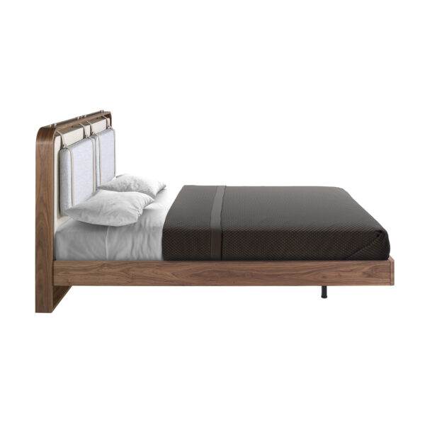 Cama tela color beige y gris