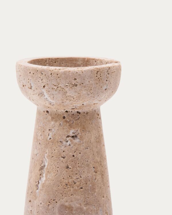 Candelabro pequeño Magan de travertino beige