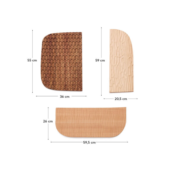 Panel mural Trivax de 3 piezas de madera de acacia FSC 100%