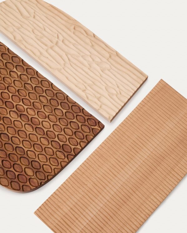Panel mural Trivax de 3 piezas de madera de acacia FSC 100%